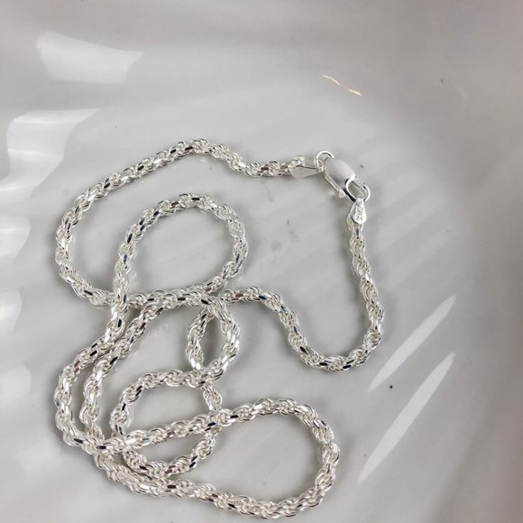 Stylish Rope Chain Sterling Silver Made in Italy 925 Rope Chain – Width 2.8mm - Picture 4 of 8